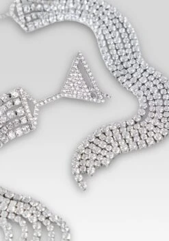 Martini Drop Crystal Earring -Retrofete Clothing Shop 23 10 30 MARTINIDROPCRYSTALEARRING SILVER 0330 ECOMM