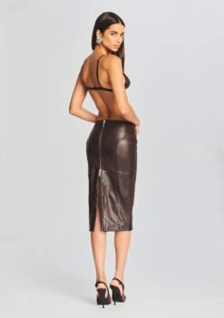 Mercy Leather Skirt -Retrofete Clothing Shop Ecommerce Crop 20230815 Esti Bra Mercy Skirt Dark Chocolate 1497 ECOMM