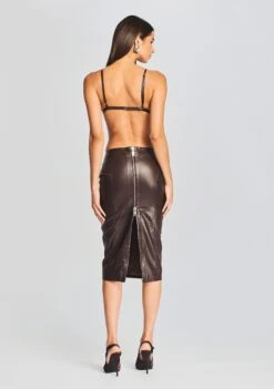 Mercy Leather Skirt -Retrofete Clothing Shop Ecommerce Crop 20230815 Esti Bra Mercy Skirt Dark Chocolate 1508 ECOMM