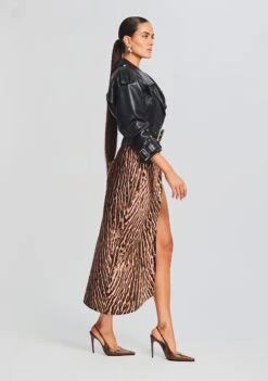 Victoria Leather Jacket -Retrofete Clothing Shop Ecommerce Crop 23 07 18 SET1 Emma Dress Tan Ocelot Victoria Jacket 0168 ECOMM