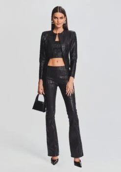 Mae Coated Knit Cardigan 9 Mae Coated Knit Cardigan -Retrofete Clothing Shop Ecommerce Crop 23 09 21 MAEKNITCARDIGAN EVEYKNITTOP LANAKNITPANT COATEDBLACK 2358 ECOMM