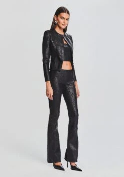 Mae Coated Knit Cardigan 7 Mae Coated Knit Cardigan -Retrofete Clothing Shop Ecommerce Crop 23 09 21 MAEKNITCARDIGAN EVEYKNITTOP LANAKNITPANT COATEDBLACK 2391 ECOMM