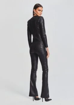 Mae Coated Knit Cardigan 8 Mae Coated Knit Cardigan -Retrofete Clothing Shop Ecommerce Crop 23 09 21 MAEKNITCARDIGAN EVEYKNITTOP LANAKNITPANT COATEDBLACK 2398 ECOMM