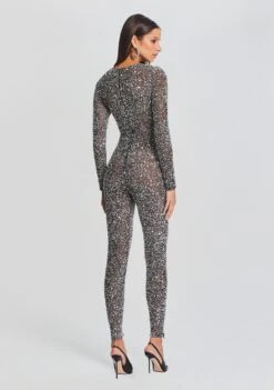 Marcel Sequin Jumpsuit -Retrofete Clothing Shop Ecommerce Crop 23 09 21 MARCELJUMPSUIT BLACKSILVER 3186 ECOMM