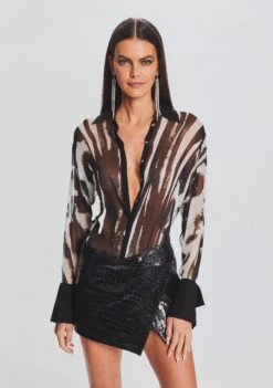 Christine Skirt -Retrofete Clothing Shop Ecommerce Crop 23 09 22 CLYDESHIRT ZEBRAINK CHRISTINESKIRT 010 ECOMM fdec193b 834c 4562 943d 41957e564d70