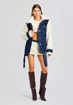 Mink Teddy Denim Jacket -Retrofete Clothing Shop Ecommerce Crop 23 10 17 MINKJACKET KARISSASKIRT DEEPSEA 2918 ECOMM 63610351 1a23 4817 9b7e 2a7add7d660b