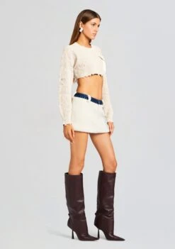 Karissa Teddy Denim Skirt -Retrofete Clothing Shop Ecommerce Crop 23 10 17 MINKJACKET KARISSASKIRT DEEPSEA 2967 ECOMM