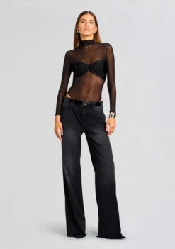 Retrofete Clothing Shop -Retrofete Clothing Shop Ecommerce Crop 23 10 17 TONIABODYSUIT BLACK MARGOTJEAN MIDNIGHT 2086 ECOMM