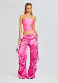 Lai Satin Cargo Pant -Retrofete Clothing Shop Ecommerce Crop 23 10 18 DEBBITOP LAIPANT MALIBUPINK 0850 ECOMM 51e701f8 ccc8 4b00 802d 356526e73c8a