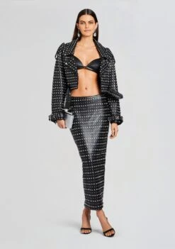 Mora Embellished Leather Jacket -Retrofete Clothing Shop Ecommerce Crop 23 10 18 MORAJACKET WHITLEYSKIRT BLACK 0236 ECOMM