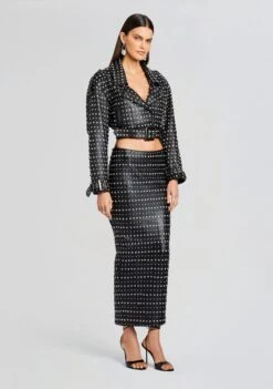 Whitley Embellished Leather Skirt -Retrofete Clothing Shop Ecommerce Crop 23 10 18 MORAJACKET WHITLEYSKIRT BLACK 0263 ECOMM 78d96907 a165 4b3f 9be7 b156baf1eded