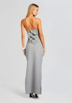 Rylie Wool Skirt -Retrofete Clothing Shop Ecommerce Crop 23 10 18 NEMESISCORSET RILEYKNITSKIRT GREY 2186 ECOMM