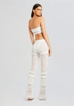 Kyla Knit Crochet Pant -Retrofete Clothing Shop Ecommerce Crop 23 10 25 ALAIACARDIGAN KYLAPANT LUIZTOP IRIDESCENTWHITE 411 ECOMM 261458f9 1e54 4784 8848 c5831188bbf5