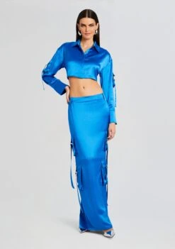 Maelie Cargo Skirt -Retrofete Clothing Shop Ecommerce Crop 23 10 25 GAIATOP MAELIESKIRT TROPICALBLUE 2335 ECOMM