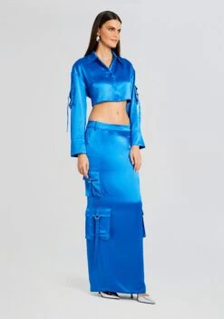 Maelie Cargo Skirt -Retrofete Clothing Shop Ecommerce Crop 23 10 25 GAIATOP MAELIESKIRT TROPICALBLUE 2362 ECOMM