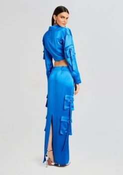 Maelie Cargo Skirt -Retrofete Clothing Shop Ecommerce Crop 23 10 25 GAIATOP MAELIESKIRT TROPICALBLUE 2367 ECOMM