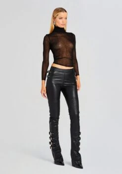 Della Leather Pant -Retrofete Clothing Shop Ecommerce Crop 23 11 15 DELLAPANT BLACK 1394 ECOMM