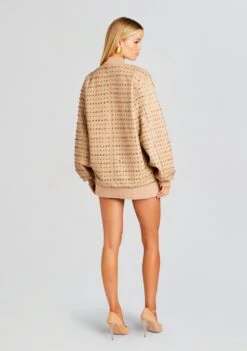 Gianna Embellished Leather Jacket -Retrofete Clothing Shop Ecommerce Crop 23 11 15 GIANNAJACKET RHEADRESS NUDE 1613 ECOMM