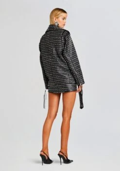 Icon Embellished Leather Jacket -Retrofete Clothing Shop Ecommerce Crop 23 11 16 ICONJACKET RHYADRESS BLACKCRYSTAL 1466 ECOMM