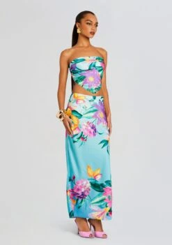 Ocean Top -Retrofete Clothing Shop Ecommerce Crop 23 11 16 OCEANTOP2225 SKIRT2275 TURQUOISE 2849 ECOMM