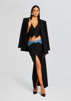 Clarette Skirt -Retrofete Clothing Shop Ecommerce Crop 23 12 18 CLARETTESKIRT BLACKRIVER 0558 ECOMM