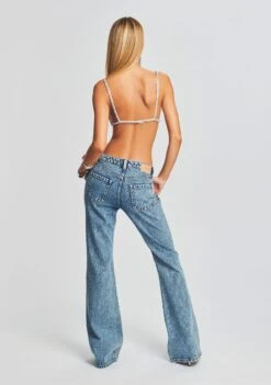 Moore Mid Rise Flare Crystal Embellished Jean -Retrofete Clothing Shop Ecommerce Crop 230111 RETROFETE SET2 SHOT07 0978 eComm