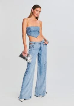 Tate Denim Top -Retrofete Clothing Shop Ecommerce Crop 230510 RETROFETE SET1 4892 eComm