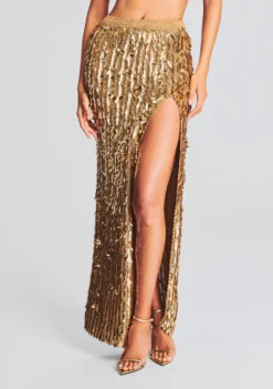 Steffy Feather Sequin Skirt