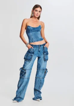 Allie Denim Top -Retrofete Clothing Shop Ecommerce Crop 230621 Retrofete SET1 Shot 19 0044 eComm scaled