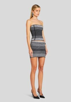 Lise Top -Retrofete Clothing Shop Ecommerce Crop 24 01 10 LISETOP MINETTESKIRT METALLICBLACKSILVER 0612 ECOMM