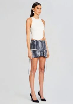 Aqua Tank -Retrofete Clothing Shop Ecommerce Crop 24 01 11 EUDORATOP WHITE FINNCARGOSKIRT NAVYSTRIPE 0964 ECOMM