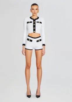 Ainsley Bandage Knit Jacket 9 Ainsley Bandage Knit Jacket -Retrofete Clothing Shop Ecommerce Crop 24 02 15 AINSLEYJACKET PAIGHTONTOP TORASHORT BLACKWHITE 2043 ECOMM scaled