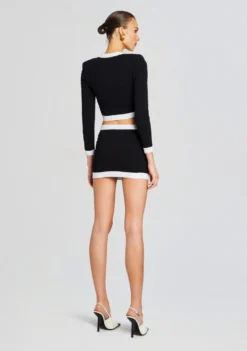 Rebecca Bandage Knit Skirt -Retrofete Clothing Shop Ecommerce Crop 24 02 15 MOOREJACKET REBECCASKIRT BLACKWHITE 1979 ECOMM scaled