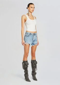 Amani Tank -Retrofete Clothing Shop Ecommerce Crop 24 02 15 REBELJACKET ANGELSHORT TANGIERSILVER 089 ECOMM