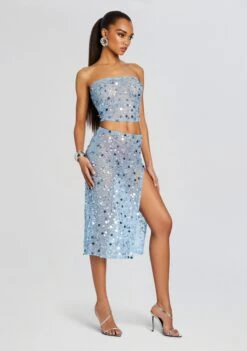 Mirage Embellished Skirt -Retrofete Clothing Shop Ecommerce Crop 24 02 15 VENUSTOP MIRAGESKIRT DUSKBLUE 1322 ECOMM a8a42424 d051 4587 99b5 58f3e30779d3