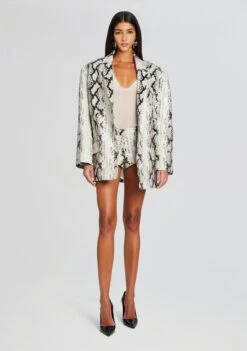 Chloe Leather Blazer -Retrofete Clothing Shop Ecommerce Crop 24 02 16 CHLOEBLAZER AVENSHORT NEUTRALSNAKE 375 ECOMM