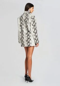 Chloe Leather Blazer -Retrofete Clothing Shop Ecommerce Crop 24 02 16 CHLOEBLAZER AVENSHORT NEUTRALSNAKE 440 ECOMM