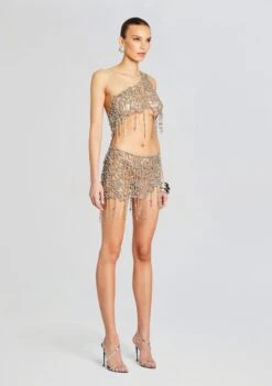 Lucienne Embellished Bra Top -Retrofete Clothing Shop Ecommerce Crop 24 02 29 LUCIENNEBRATOP ILYRIASKIRT SILVER 1550 ECOMM