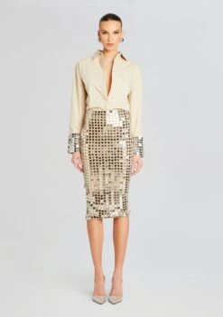 Ozella Shirt -Retrofete Clothing Shop Ecommerce Crop 24 02 29 OZELLASHIRT BRELANSKIRT CHAMPAGNEDUST 1075 ECOMM