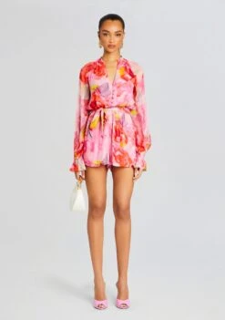 Rosa Romper 9 Rosa Romper -Retrofete Clothing Shop Ecommerce Crop 24 02 29 ROSA973ROMPERWBELT PINKFLORAL 1013 ECOMM