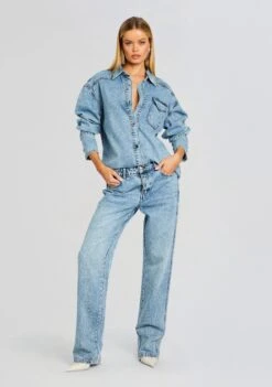 Denise Denim Shirt -Retrofete Clothing Shop Ecommerce Crop 24 03 12 DENISESHIRT TANGIER 1769 ECOMM