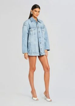 Lizzie Denim Jacket -Retrofete Clothing Shop Ecommerce Crop 24 03 12 LIZZIEJACKET TELAVIVSAND YONITDRESS WATERMELON 2378 ECOMM