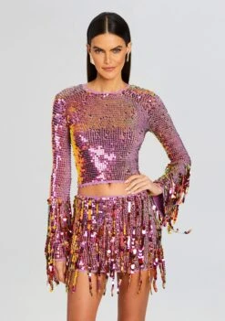 Miriam Sequin Crochet Top