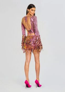 Miriam Sequin Crochet Top -Retrofete Clothing Shop Ecommerce Crop 24 03 12 MIRIAMTOP NICOLASKIRT THISTLEFLOWER 1231 ECOMM