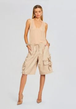 Alba Ruched Cargo Short 9 Alba Ruched Cargo Short -Retrofete Clothing Shop Ecommerce Crop 24 03 13 ALBACARGOSHORT OXFORD 1779 ECOMM