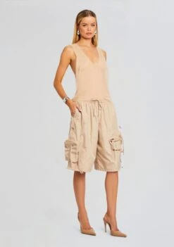 Alba Ruched Cargo Short 7 Alba Ruched Cargo Short -Retrofete Clothing Shop Ecommerce Crop 24 03 13 ALBACARGOSHORT OXFORD 1794 ECOMM