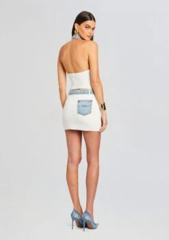 Cape Knit Denim Skirt -Retrofete Clothing Shop Ecommerce Crop 24 03 13 CARATOP CAPESKIRT WHITECOASTLINE 0369 ECOMM