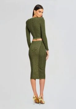 Sephira Rib Knit Jacket -Retrofete Clothing Shop Ecommerce Crop 24 03 13 POSIESKIRT SEPHIRAJACKET METALLICMILITARYGREEN 1035 ECOMM 20627b41 4019 4d8f 8ab6 d45a7f9b9338