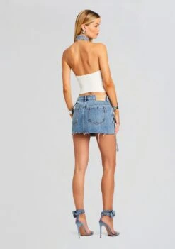 Sherona Denim Skirt -Retrofete Clothing Shop Ecommerce Crop 24 03 13 SHERONASKIRT OASIS ALESSANDRASANDAL DENIM 1691 ECOMM