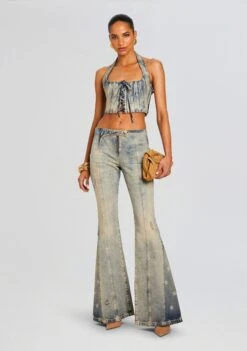 Bandit Denim Top -Retrofete Clothing Shop Ecommerce Crop 24 03 26 BANDITTOP DREAMPANT AMALFI 1516 ECOMM